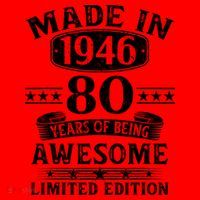 80th Birthday Made In 1946 80 Years Of Being Awesome Limited Edition Santa Hat thumb 1