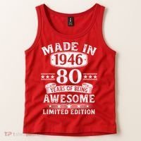 80th Birthday Made In 1946 80 Years Of Being Awesome Limited Edition Tank Top thumb 2
