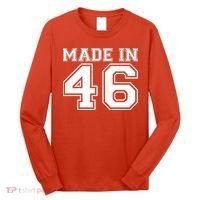 80 Birthday Made In 1946 Sports Jersey Long Sleeve Shirt thumb 0