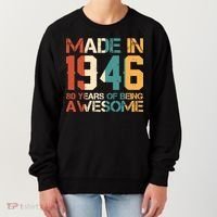 80th Birthday Made In 1946 80 Years Of Being Awesome Women's Sweatshirt thumb 0