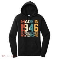 80th Birthday Made In 1946 80 Years Of Being Awesome Women's Hoodie thumb 0