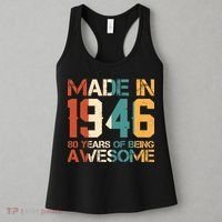 80th Birthday Made In 1946 80 Years Of Being Awesome Women's Tank Top thumb 3
