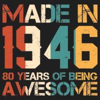 80th Birthday Made In 1946 80 Years Of Being Awesome Hat thumb 2