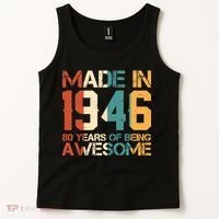 80th Birthday Made In 1946 80 Years Of Being Awesome Tank Top thumb 2