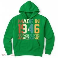 80th Birthday Made In 1946 80 Years Of Being Awesome Hoodie thumb 0