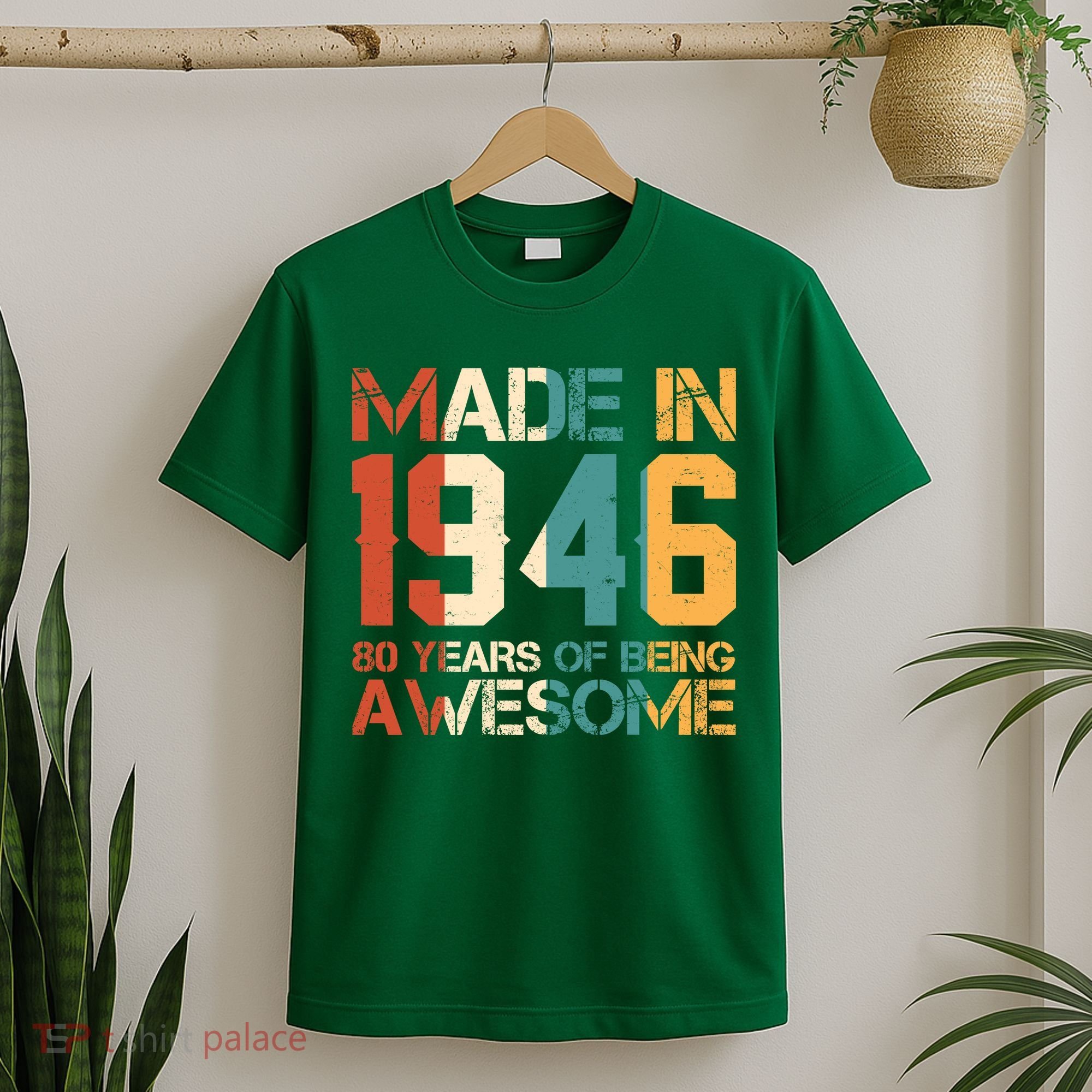 80th Birthday Made In 1946 80 Years Of Being Awesome T-Shirt