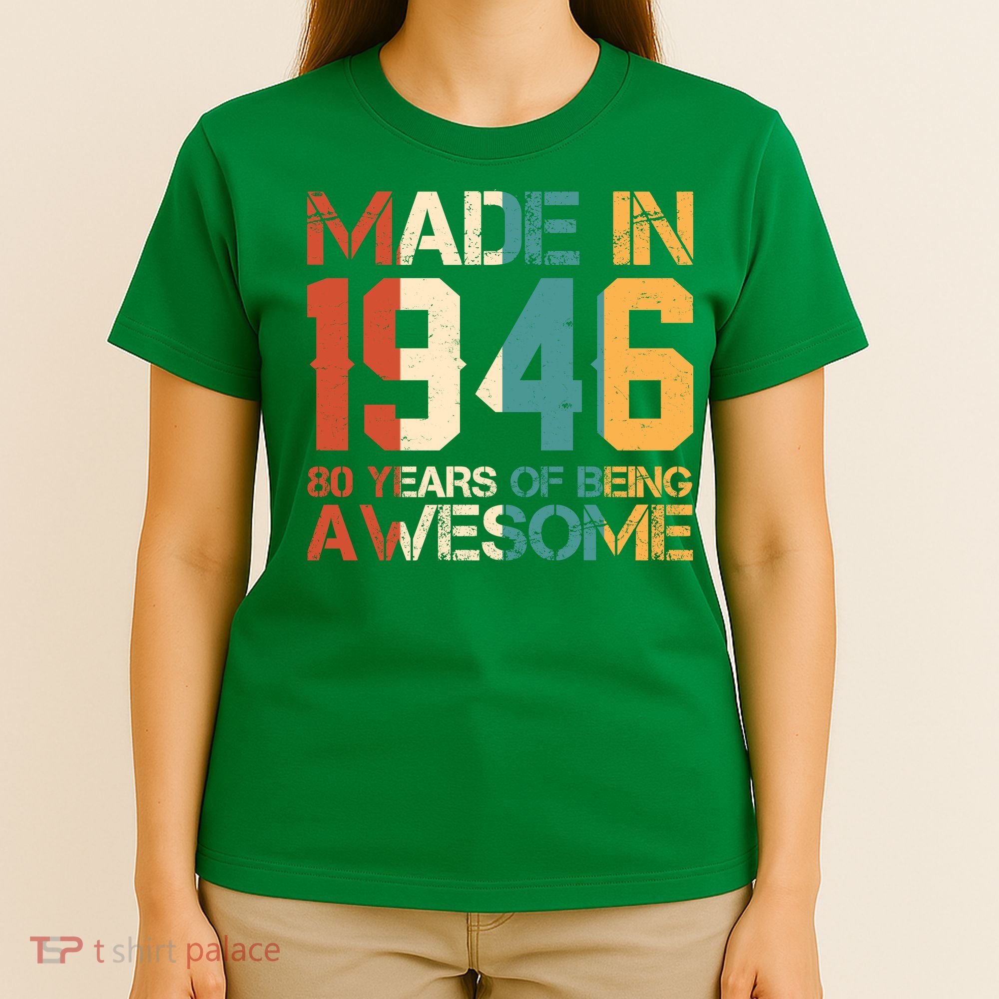 80th Birthday Made In 1946 80 Years Of Being Awesome T-Shirt