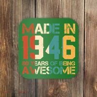 80th Birthday Made In 1946 80 Years Of Being Awesome Coaster thumb 0