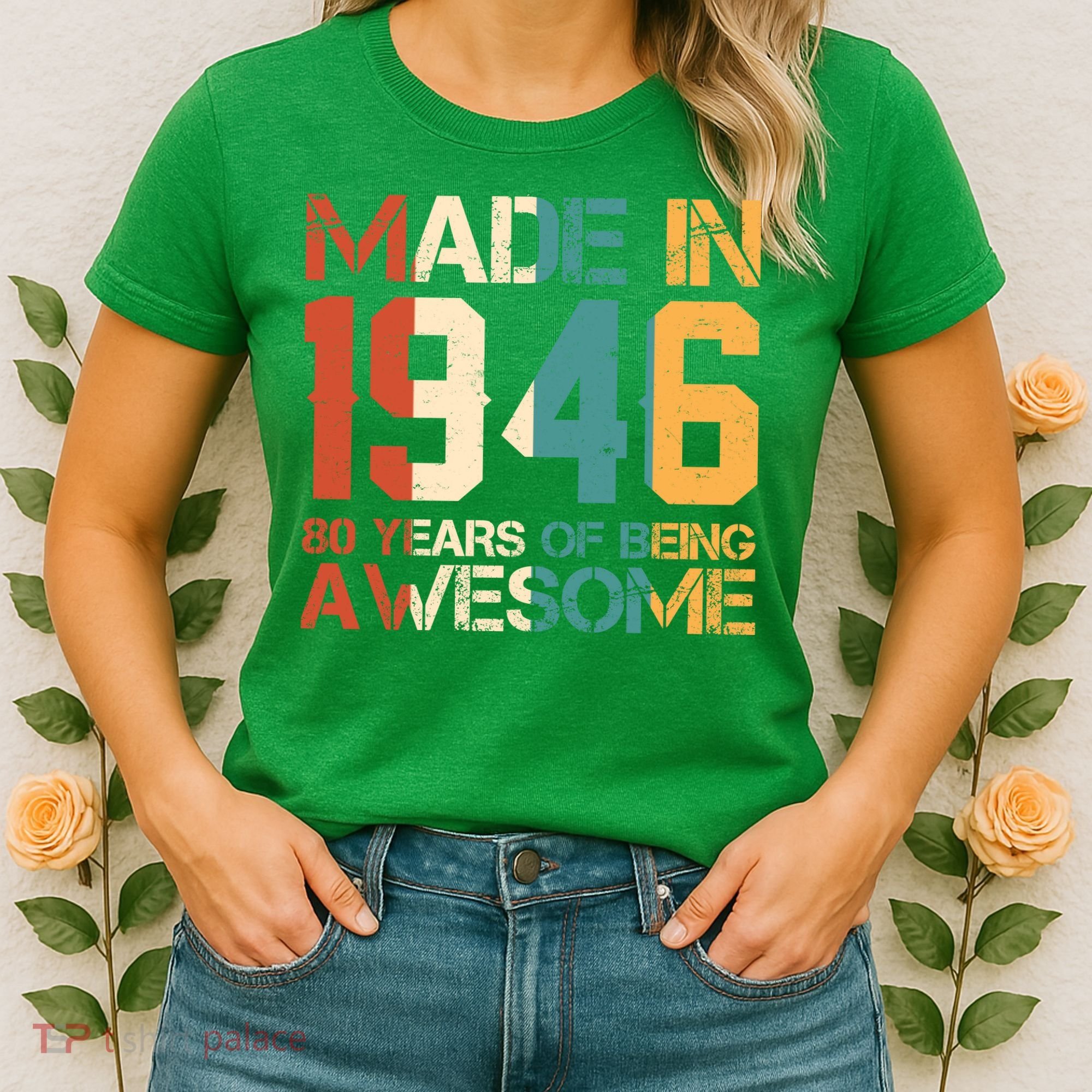 80th Birthday Made In 1946 80 Years Of Being Awesome Women's T-Shirt