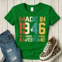 80th Birthday Made In 1946 80 Years Of Being Awesome Women's T-Shirt thumb 3