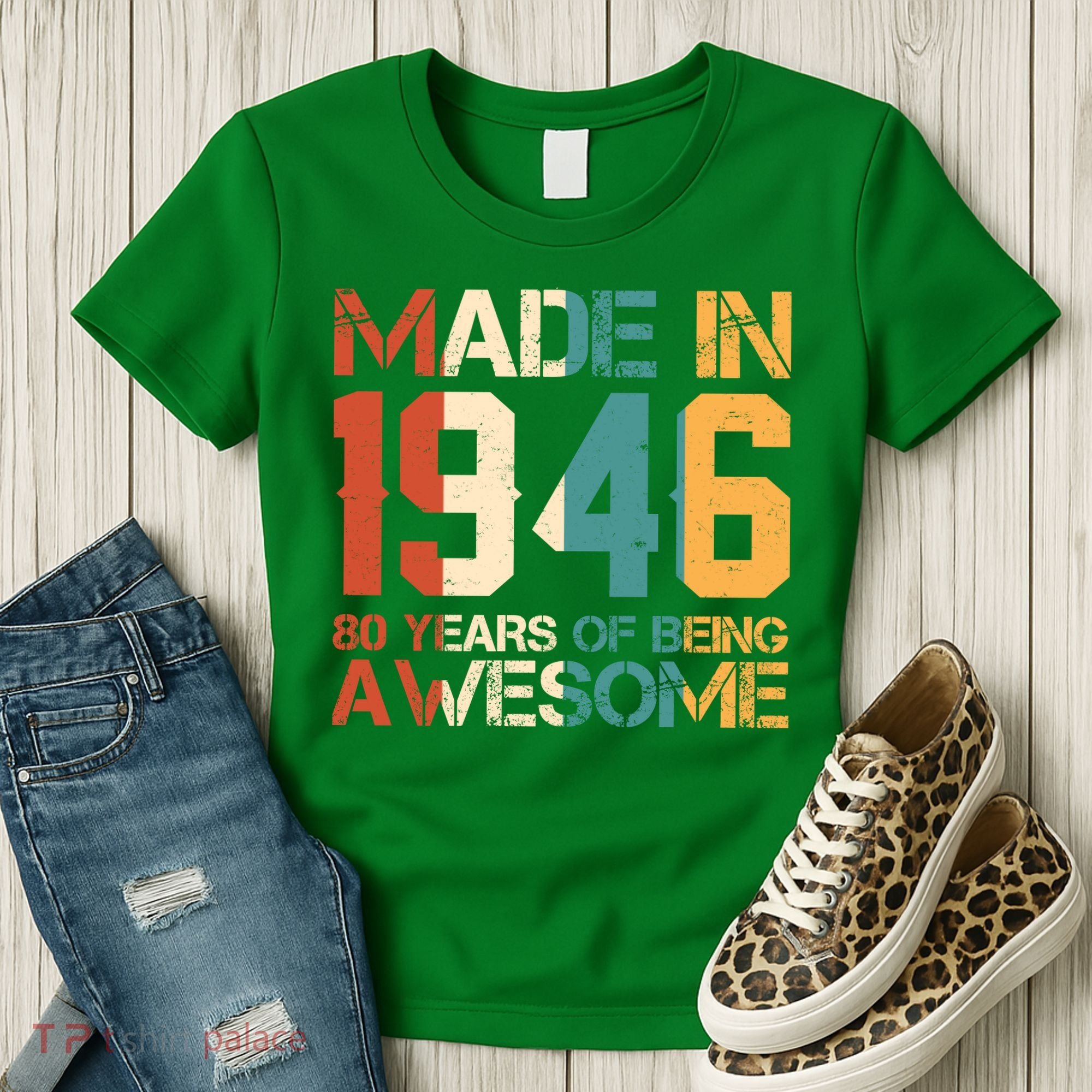 80th Birthday Made In 1946 80 Years Of Being Awesome Women's T-Shirt