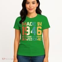 80th Birthday Made In 1946 80 Years Of Being Awesome Women's T-Shirt thumb 4