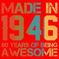 80th Birthday Made In 1946 80 Years Of Being Awesome Santa Hat thumb 1