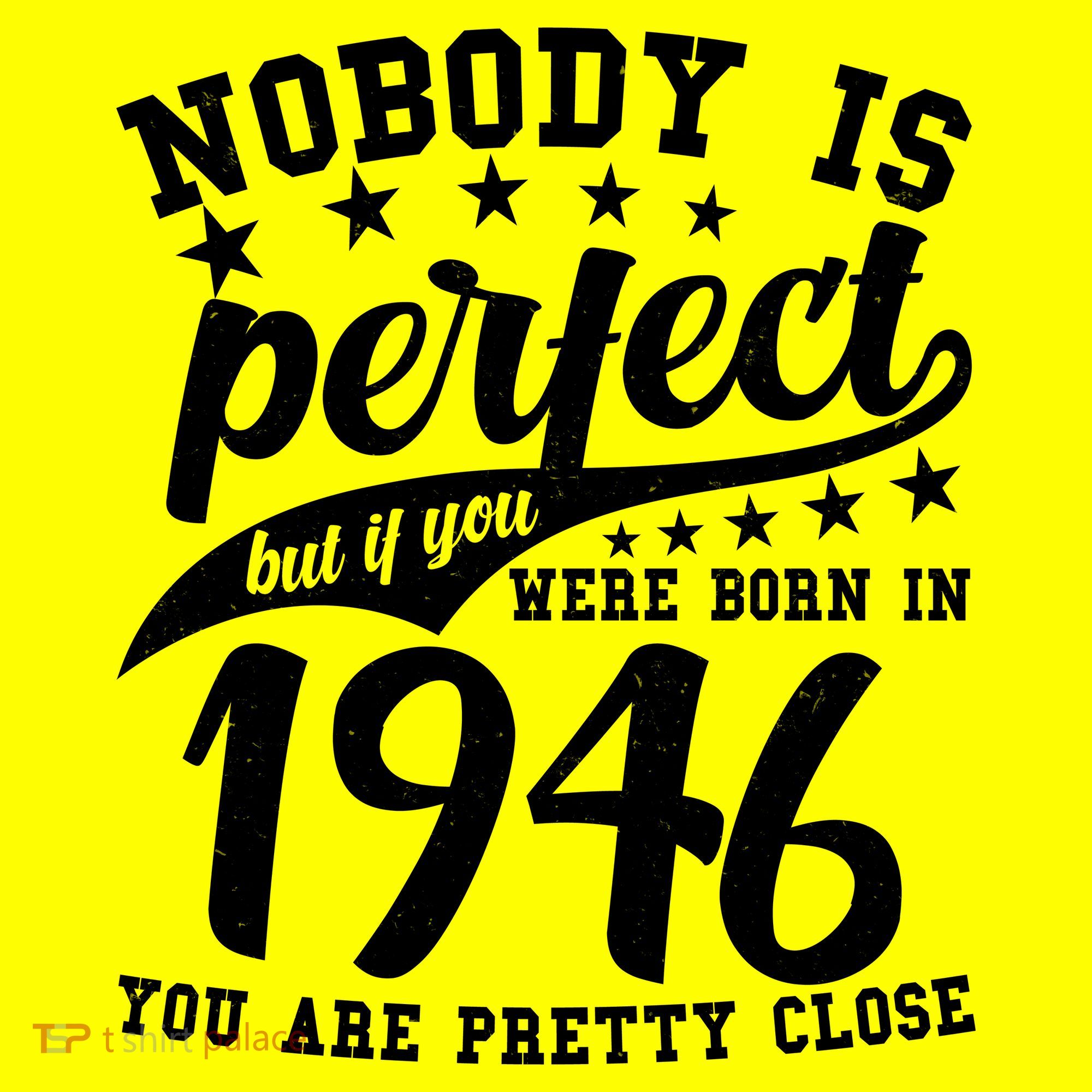 80th Birthday Nobody Is Perfect Born In 1946 You Are Pretty Close  T-Shirt