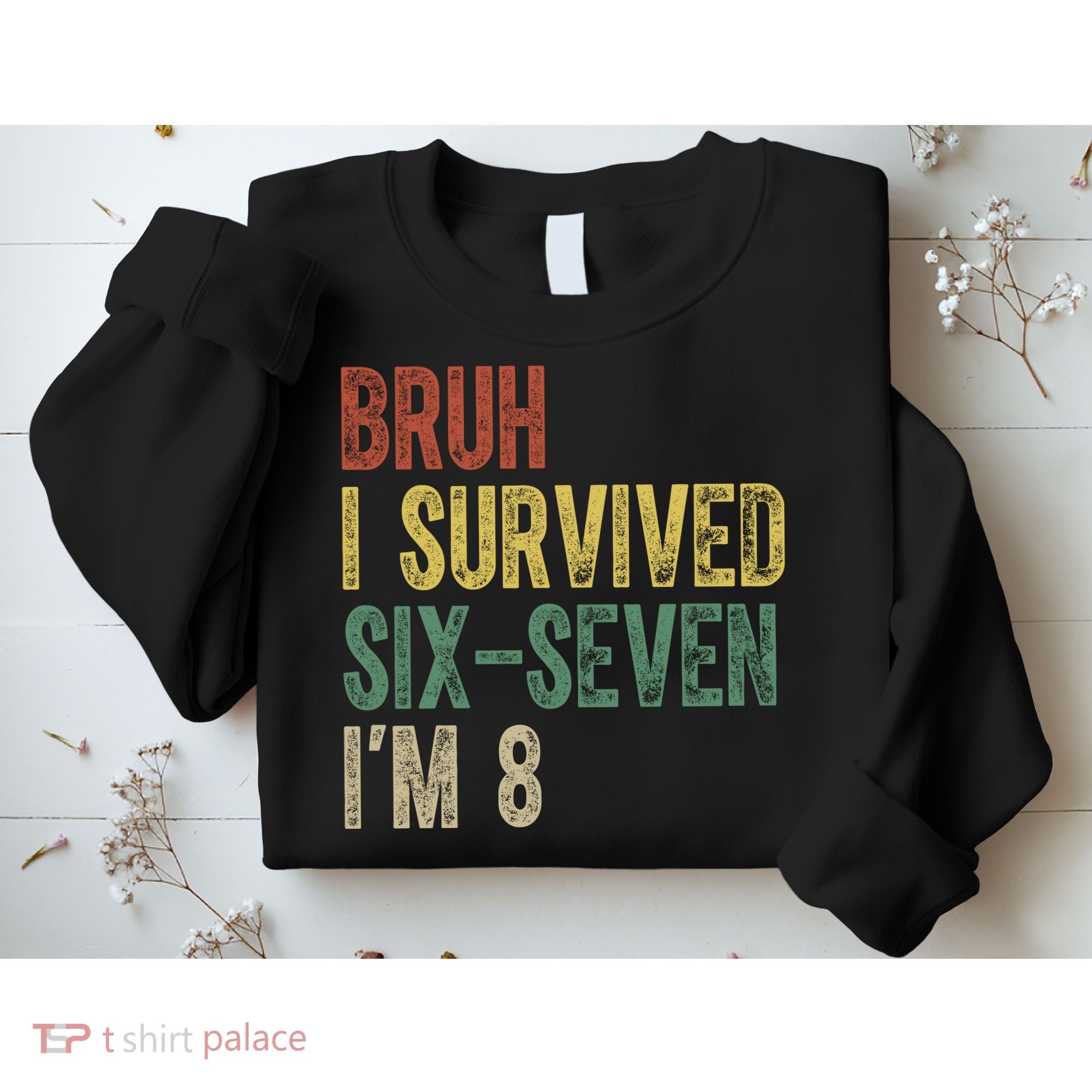 8th Birthday Outfit I`m 8 Year Old Six Seven Bruh 6-7 Sweatshirt