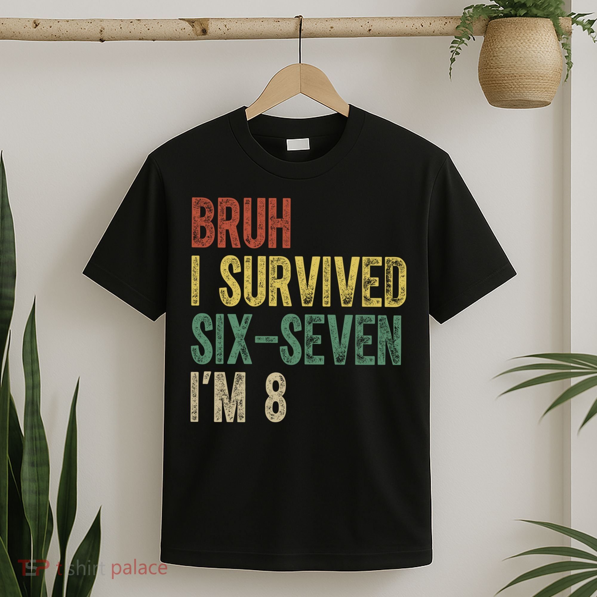 8th Birthday Outfit I`m 8 Year Old Six Seven Bruh 6-7 T-Shirt