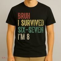 8th Birthday Outfit I`m 8 Year Old Six Seven Bruh 6-7 T-Shirt thumb 3