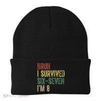 8th Birthday Outfit I`m 8 Year Old Six Seven Bruh 6-7 Beanie thumb 0