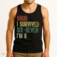 8th Birthday Outfit I`m 8 Year Old Six Seven Bruh 6-7 Tank Top thumb 3