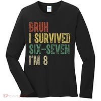 8th Birthday Outfit I`m 8 Year Old Six Seven Bruh 6-7 Women's Long Sleeve Shirt thumb 0