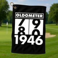 80th Birthday Oldometer 1946 Golf Towel thumb 1