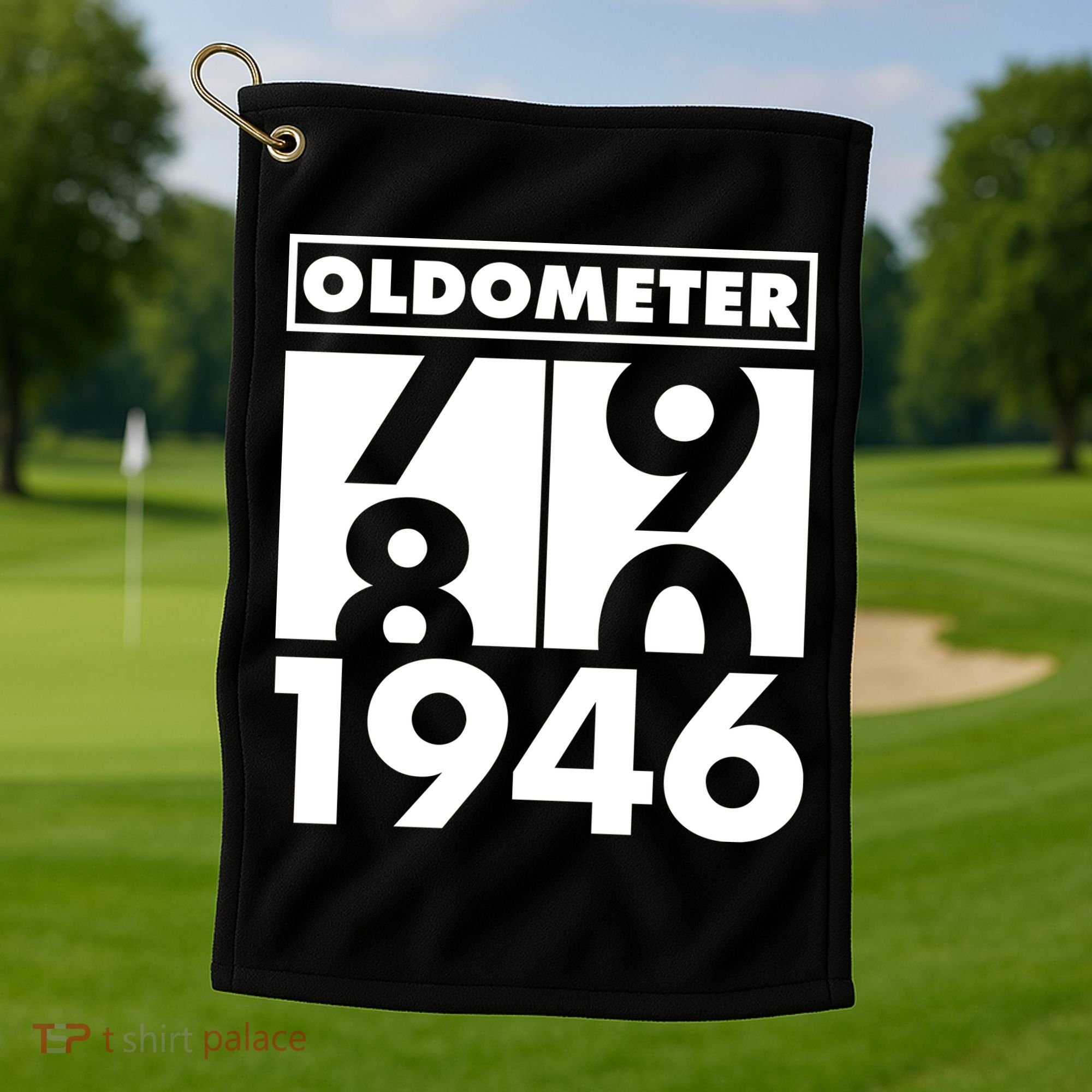 80th Birthday Oldometer 1946 Golf Towel