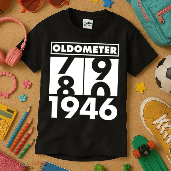 80th Birthday Oldometer 1946 Kids T-Shirt