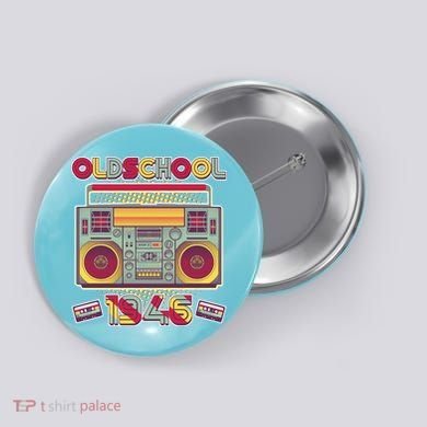 80th Birthday Oldschool Boombox 1946 Button