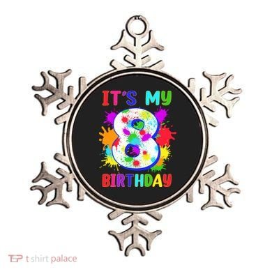 8th Birthday Paint Splashes Art 8 Year Old Boy Girl Ornament