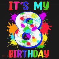 8th Birthday Paint Splashes Art 8 Year Old Boy Girl Ornament thumb 1