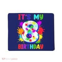 8th Birthday Paint Splashes Art 8 Year Old Boy Girl Mousepad thumb 0