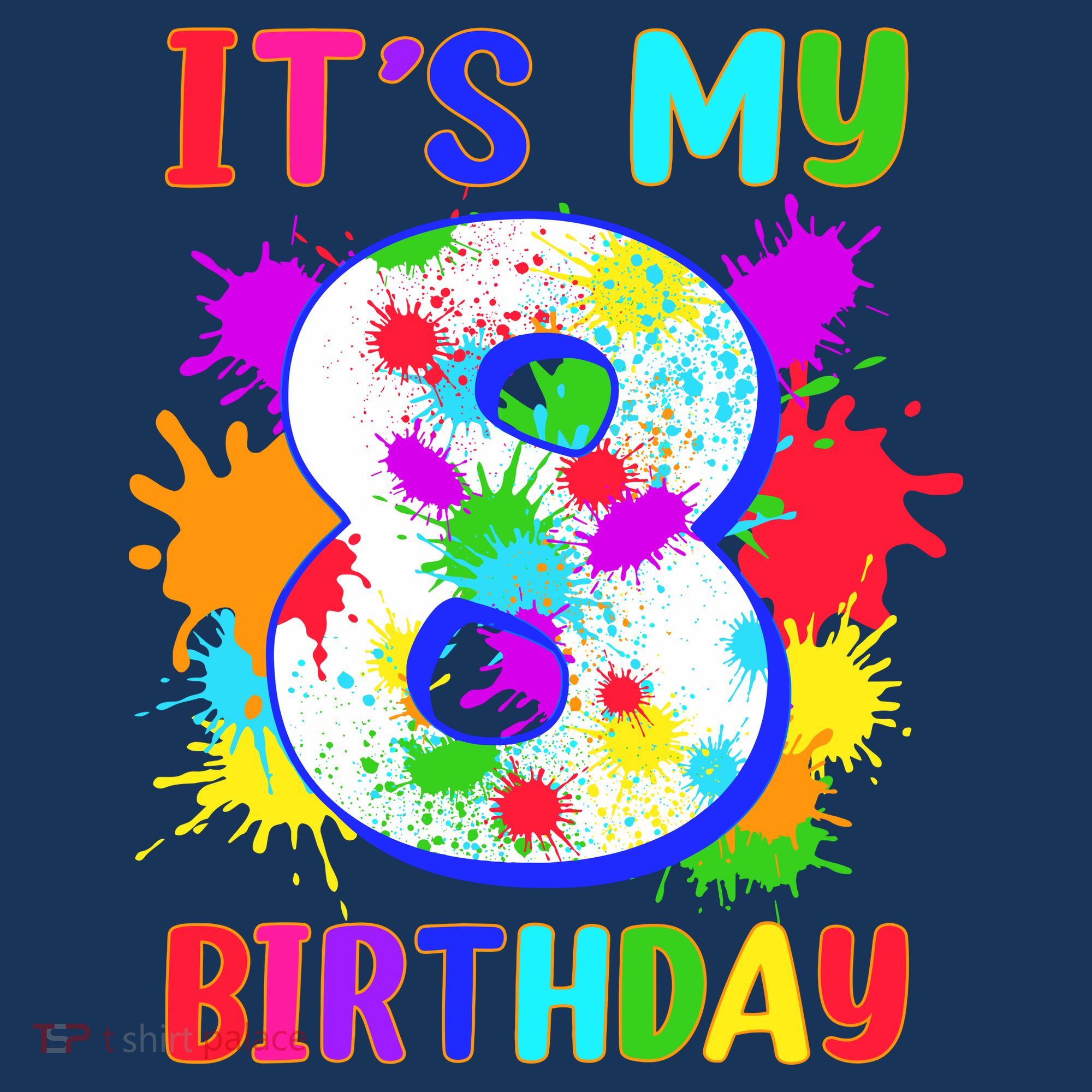 8th Birthday Paint Splashes Art 8 Year Old Boy Girl Mousepad