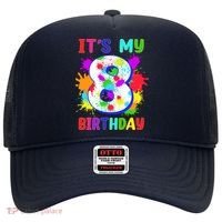 8th Birthday Paint Splashes Art 8 Year Old Boy Girl Hat thumb 0