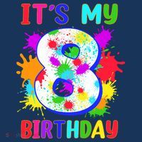 8th Birthday Paint Splashes Art 8 Year Old Boy Girl Visor thumb 3
