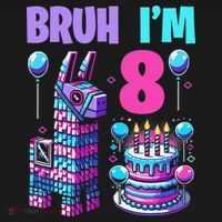 8th Birthday Party Llama Pinata Girl Bruh Im 8 Kids Sweatshirt thumb 2