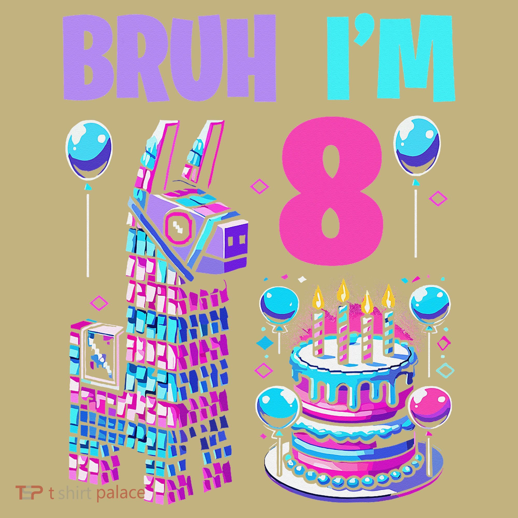 8th Birthday Party Llama Pinata Girl Bruh Im 8 Mousepad
