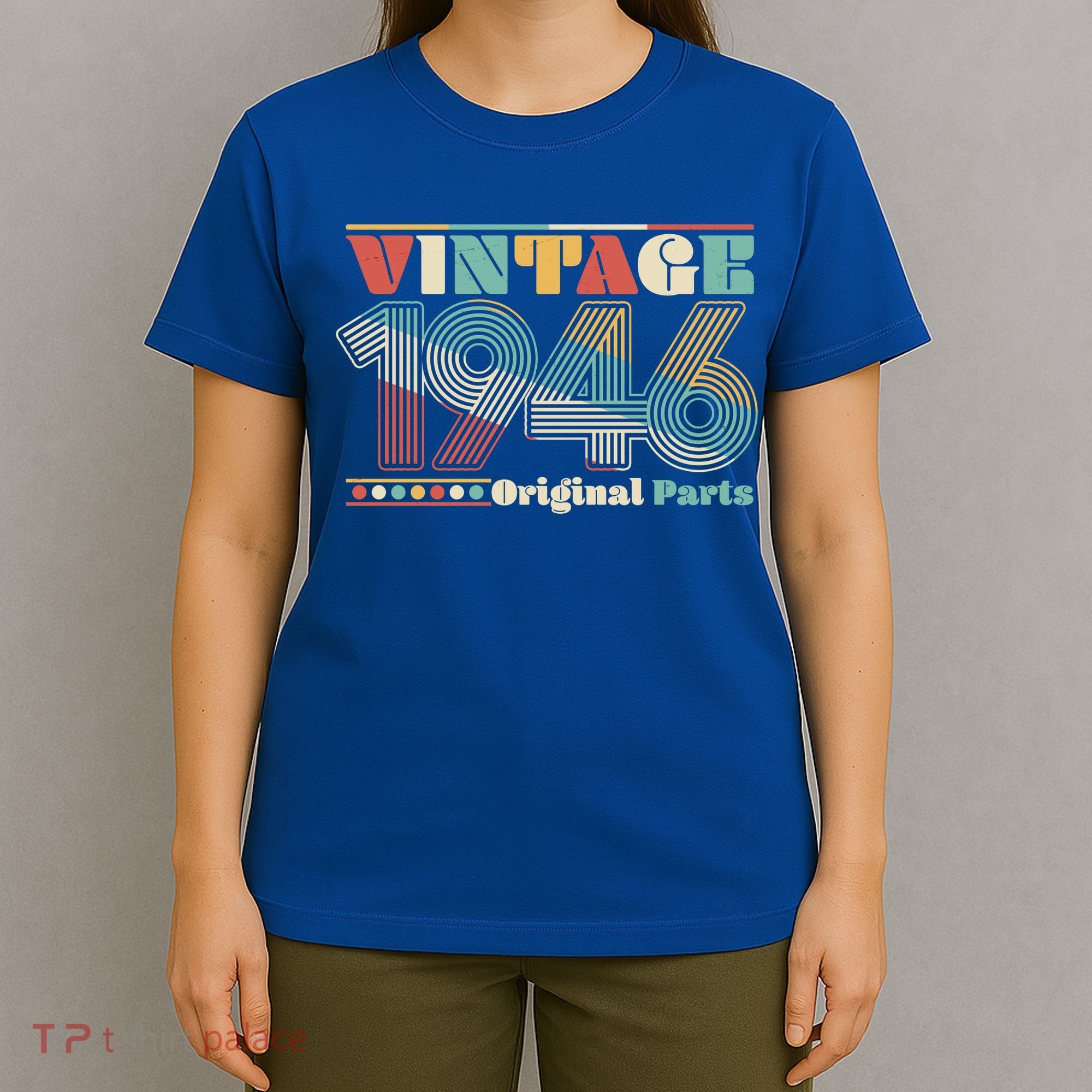 80th Birthday Retro Style Vintage 1946 Original Parts T-Shirt