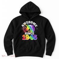 80th Birthday Rainbow Unicorn Awesome Since 1946 Hoodie thumb 0