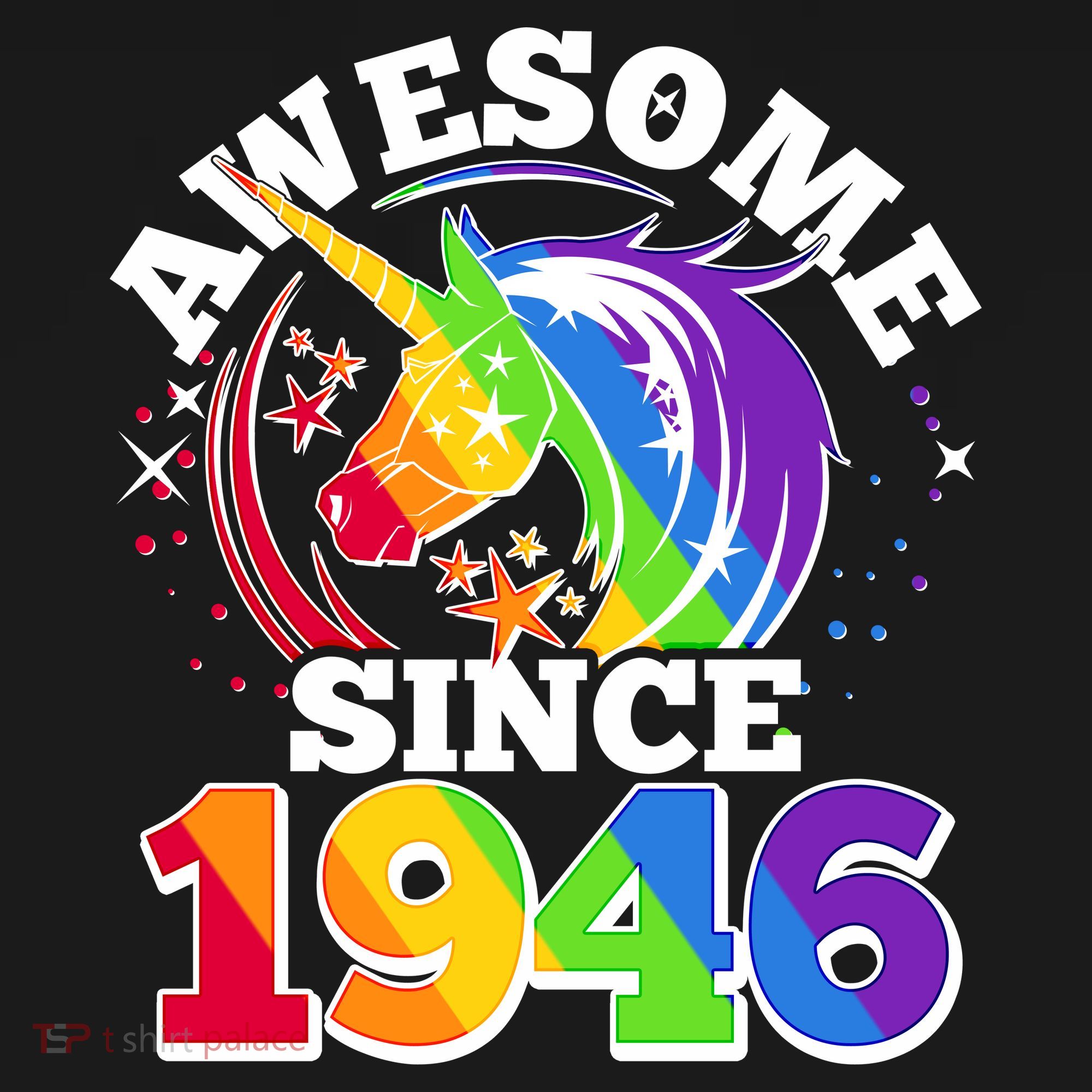 80th Birthday Rainbow Unicorn Awesome Since 1946 Sweatshirt