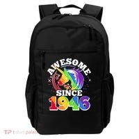 80th Birthday Rainbow Unicorn Awesome Since 1946 Backpack thumb 0