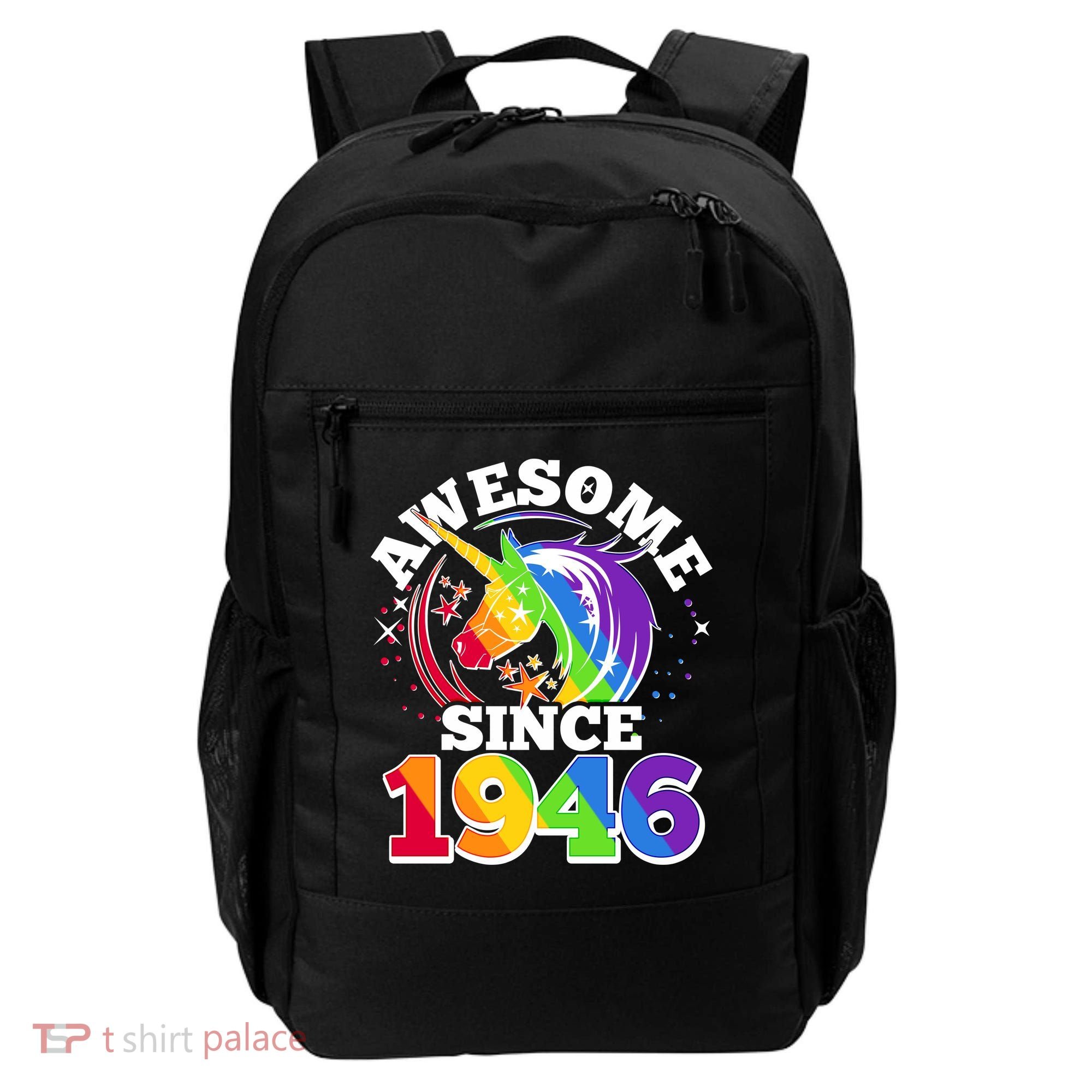 80th Birthday Rainbow Unicorn Awesome Since 1946 Backpack