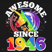 80th Birthday Rainbow Unicorn Awesome Since 1946 Mousepad thumb 1