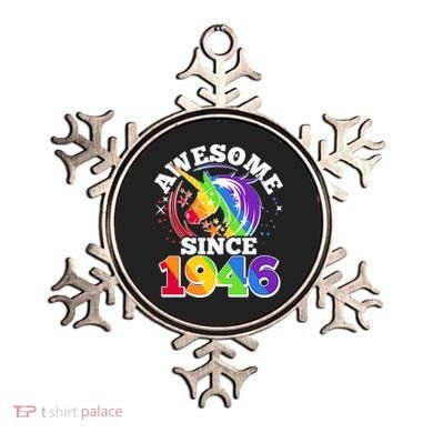 80th Birthday Rainbow Unicorn Awesome Since 1946 Ornament