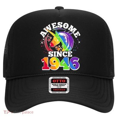 80th Birthday Rainbow Unicorn Awesome Since 1946 Hat