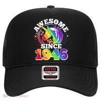80th Birthday Rainbow Unicorn Awesome Since 1946 Hat thumb 0