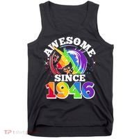 80th Birthday Rainbow Unicorn Awesome Since 1946 Tank Top thumb 0