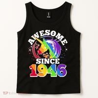 80th Birthday Rainbow Unicorn Awesome Since 1946 Tank Top thumb 2