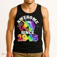 80th Birthday Rainbow Unicorn Awesome Since 1946 Tank Top thumb 3