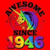 80th Birthday Rainbow Unicorn Awesome Since 1946 Santa Hat thumb 1