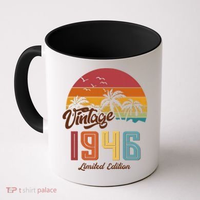 80th Birthday Retro Vintage 1946 Tropical Palm Trees Coffee Mug